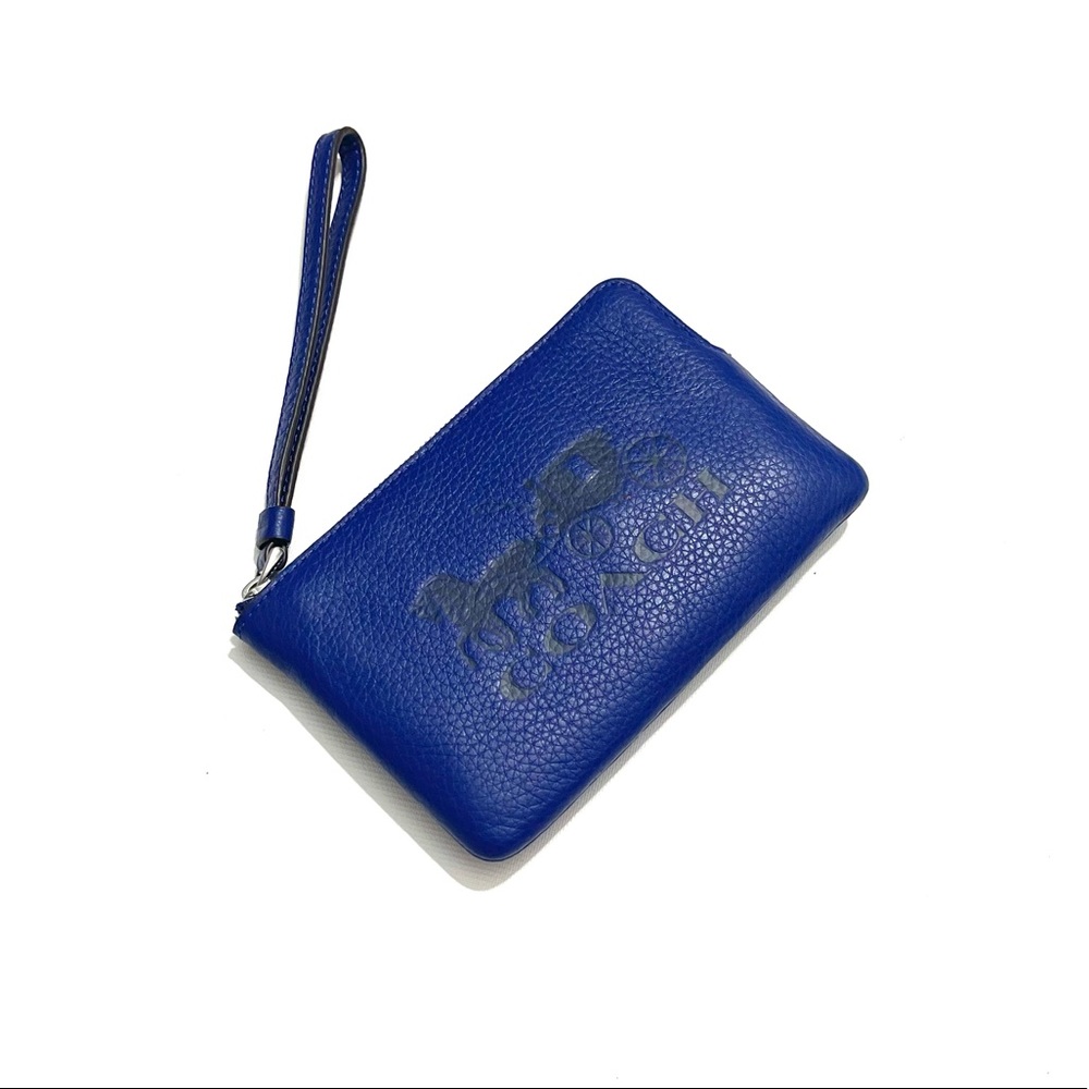 Coach Corner Zip Wristlet w Horse & Carriage